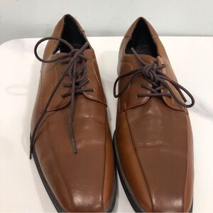 Alfani Men's Cognac Brown Leather Lace-Up Oxfords